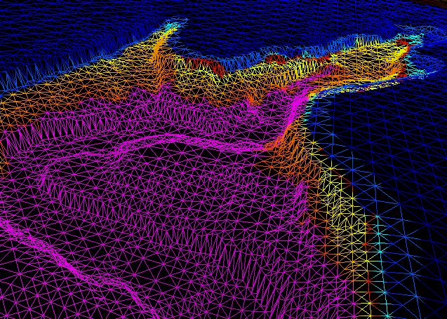 wire frame underwater terrain